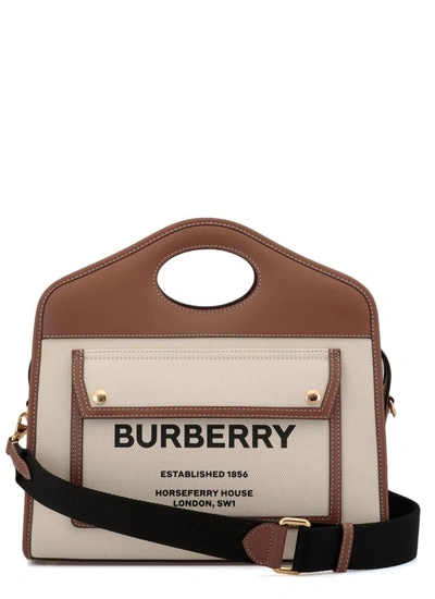 Shop Burberry Bags In Natural/maltbrown