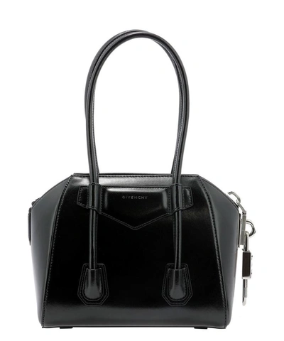 Shop Givenchy "antigona Lock Mini" Handbag In Black  