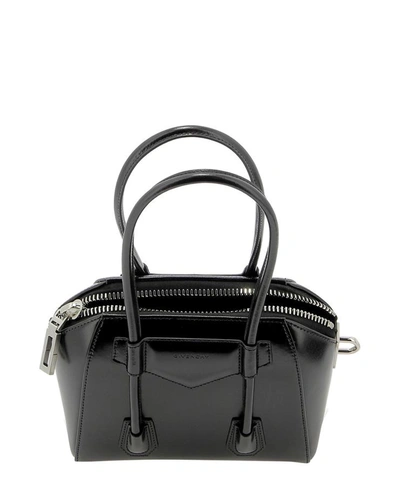 Shop Givenchy "antigona Lock Mini" Handbag In Black  