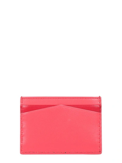 Shop Alexander Mcqueen Leather Card Holder In Pink