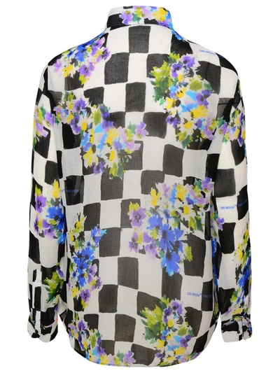 Shop Off-white Camicia  Check Flowers Nera In Black