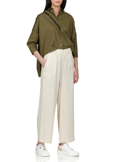 Shop Fay Trousers In Bianco Lana