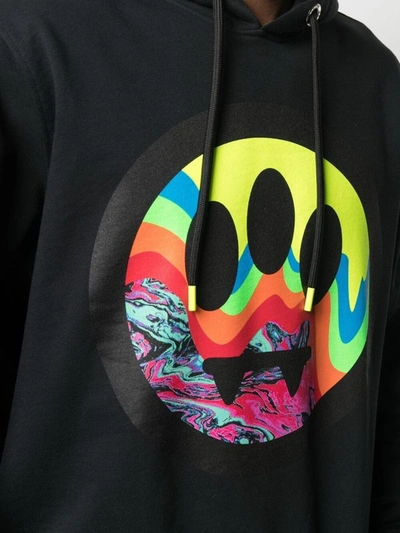 Shop Barrow Cotton Hoodie With Smile Print In Black