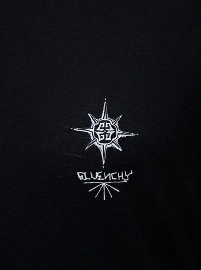Shop Givenchy Cotton T-shirt With Logo Print In Black
