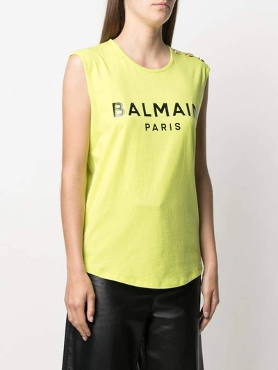 Shop Balmain T-shirts And Polos Yellow