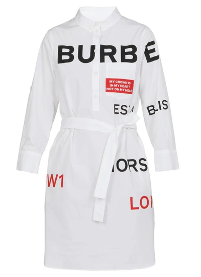 Shop Burberry Dresses White
