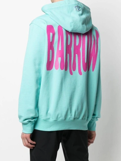 Shop Barrow Cotton Hoodie With Smile Print In Light Blue