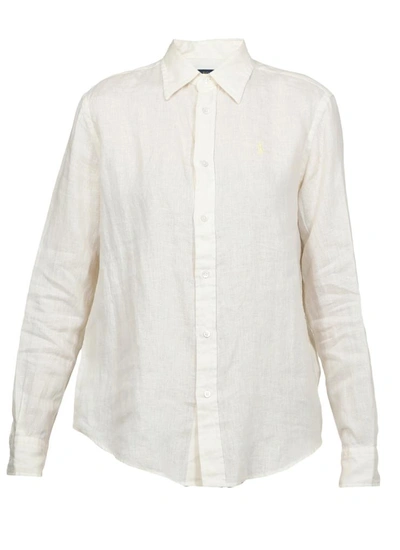 Shop Ralph Lauren Shirts In Linencream Yellow