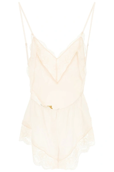 Shop Zimmermann Botanica Teddy Bodysuit In Milk