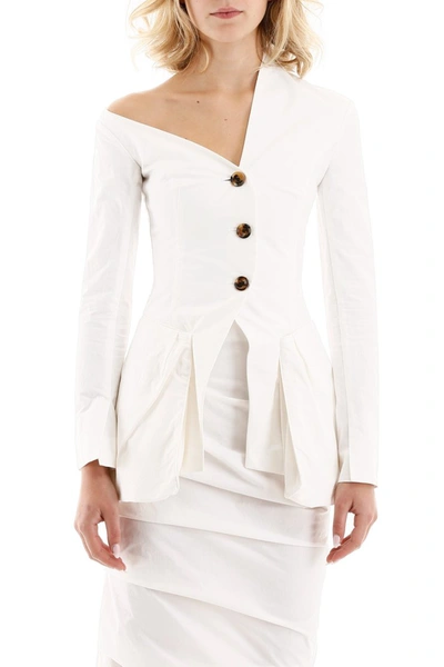 Shop A.w.a.k.e. Mode Asymmetrical Blazer In White