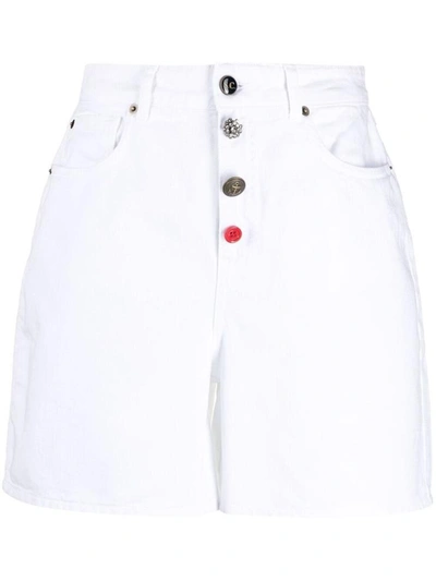 Shop Semicouture Ambre Shorts In White Jersey