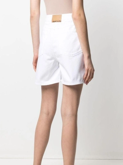 Shop Semicouture Ambre Shorts In White Jersey