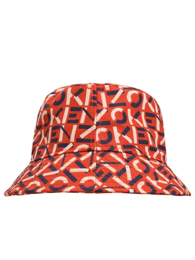 Shop Kenzo Cappello Loghi Arancione In Multicolor