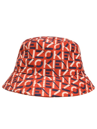 Shop Kenzo Cappello Loghi Arancione In Multicolor