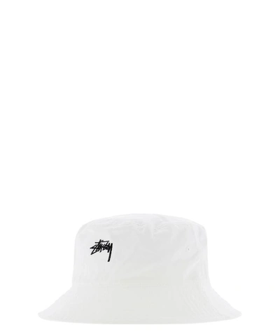 Shop Stussy "stock" Bucket Hat In White