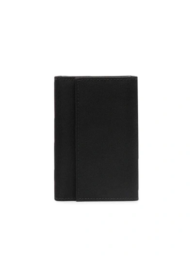 Shop Prada Leather Cardholder In Black