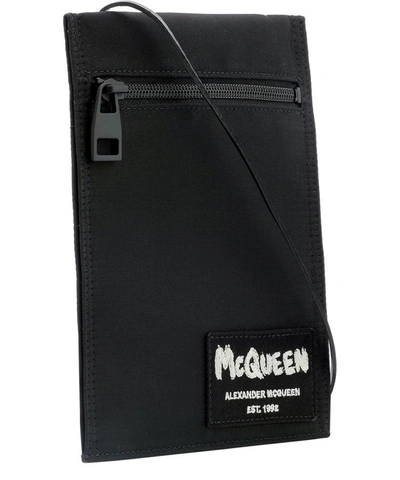 Shop Alexander Mcqueen "graffiti" Crossbody Bag In Black  