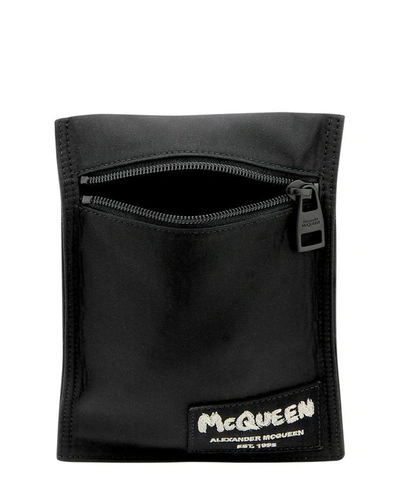 Shop Alexander Mcqueen "graffiti" Crossbody Bag In Black  