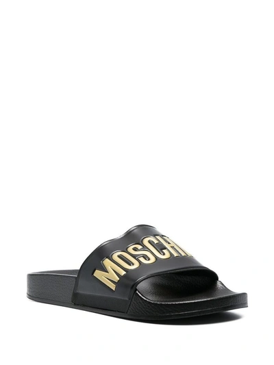 Shop Moschino Women's Black Pvc Sandals