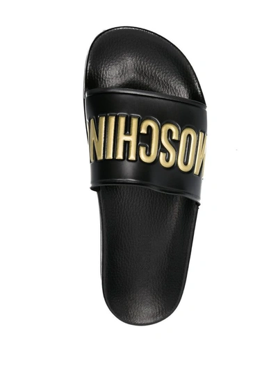 Shop Moschino Women's Black Pvc Sandals