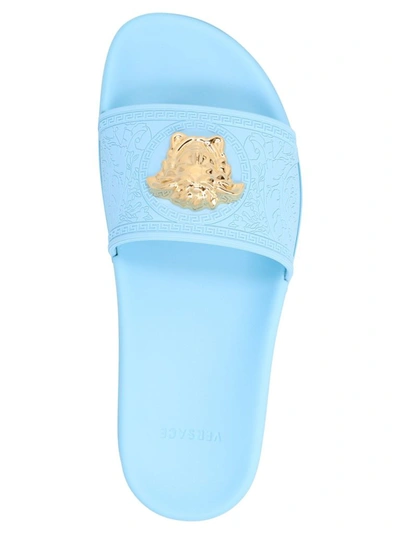 Shop Versace Women's Light Blue Polyurethane Sandals