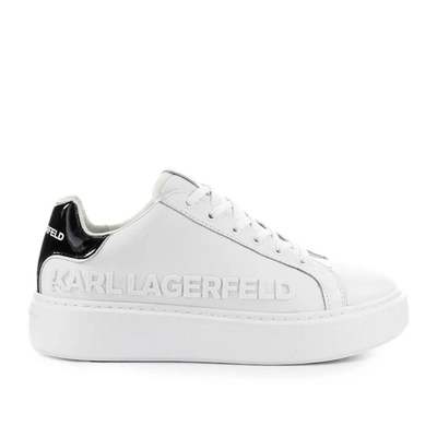 Shop Karl Lagerfeld Women's White Leather Sneakers