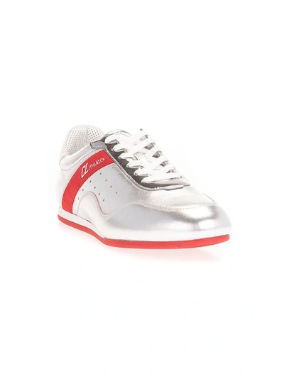 Shop Christian Louboutin Women's Silver Leather Sneakers