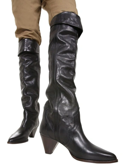 Shop Isabel Marant Women's Black Leather Boots