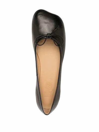 Shop Maison Margiela Women's Black Leather Flats