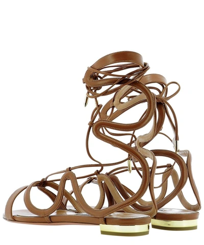 Shop Aquazzura Women's Brown Other Materials Sandals