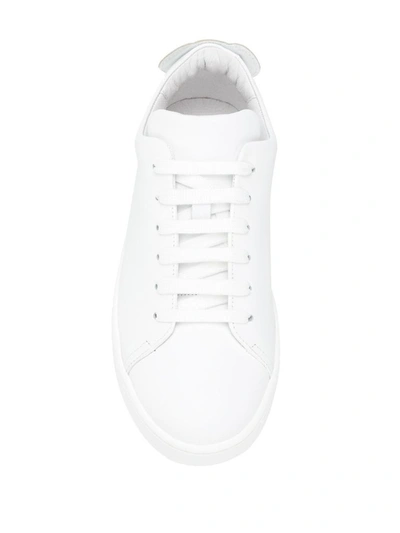 Shop Moschino Women's White Leather Sneakers