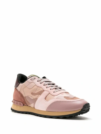 Shop Valentino Women's Pink Leather Sneakers