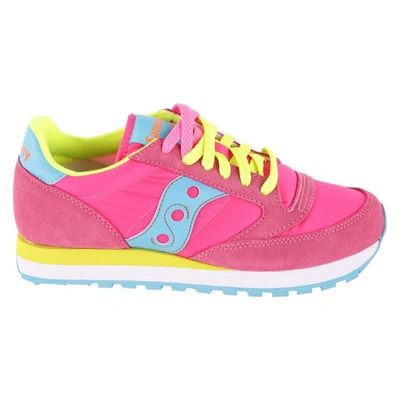 Shop Saucony Women's Fuchsia Suede Sneakers