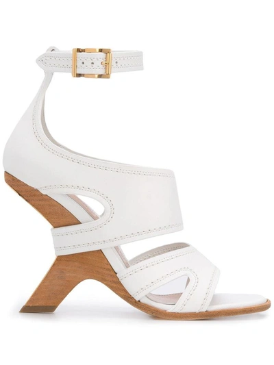 Shop Alexander Mcqueen Women's White Leather Sandals