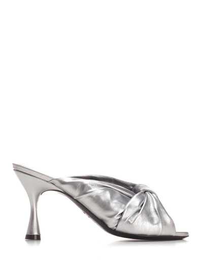 Shop Balenciaga Women's Silver Leather Sandals