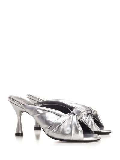 Shop Balenciaga Women's Silver Leather Sandals