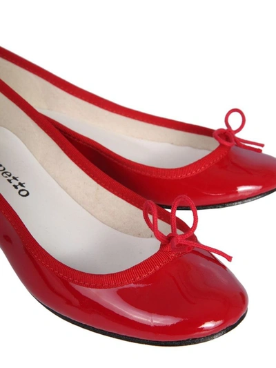Repetto Bow Front Low Heel Pumps In Red