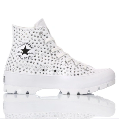 Shop Converse Women's White Fabric Ankle Boots