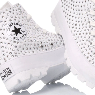 Shop Converse Women's White Fabric Ankle Boots