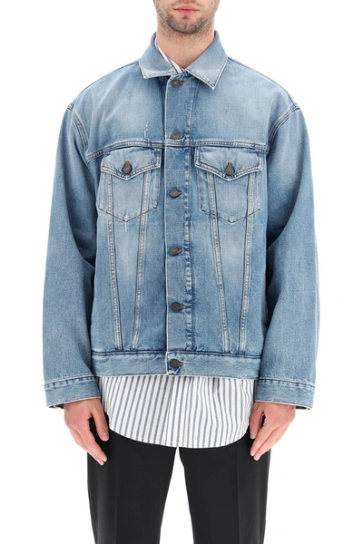 Shop Acne Studios Denim Jacket In Mid Blue