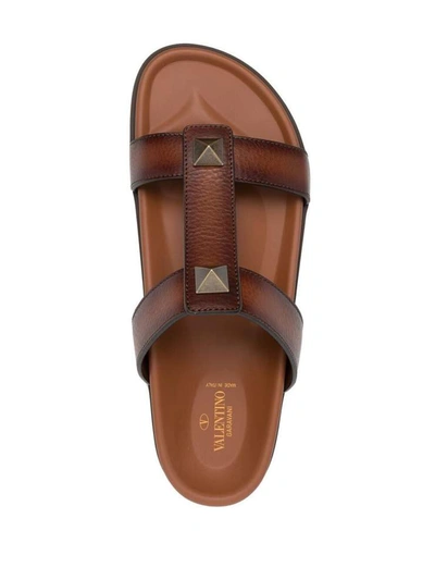 Shop Valentino Garavani Sandals Leather Brown