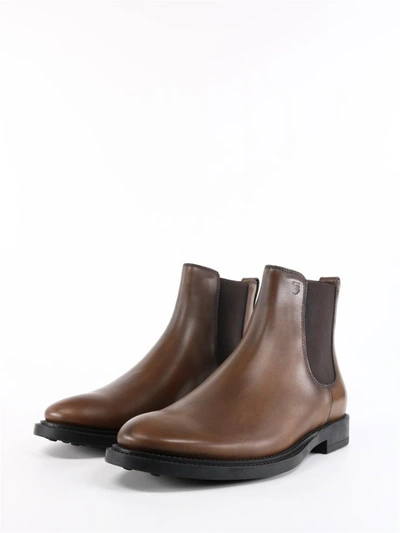 Shop Tod's Leather Ankle Boot Brown