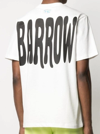 Shop Barrow Smile Cotton T-shirt In White