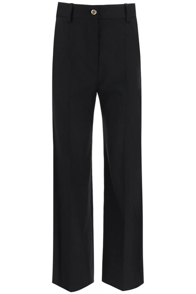 Shop Patou Trousers In Virgin Wool In Black