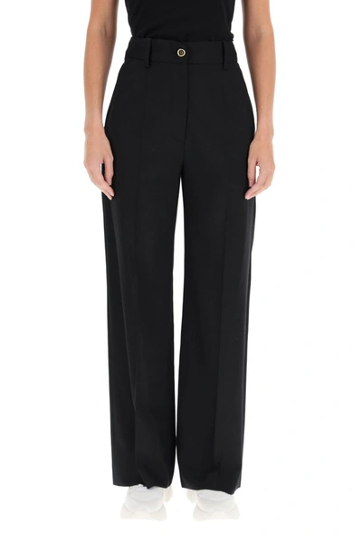 Shop Patou Trousers In Virgin Wool In Black