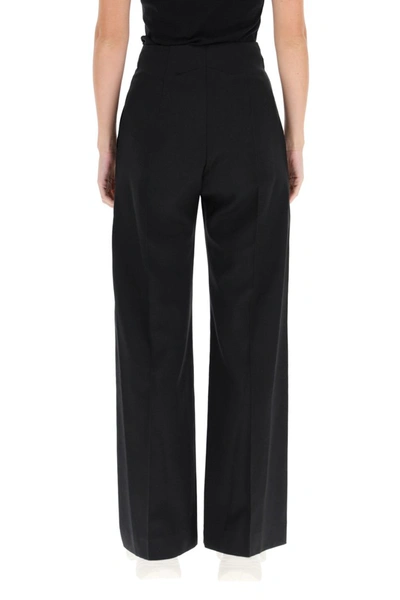 Shop Patou Trousers In Virgin Wool In Black