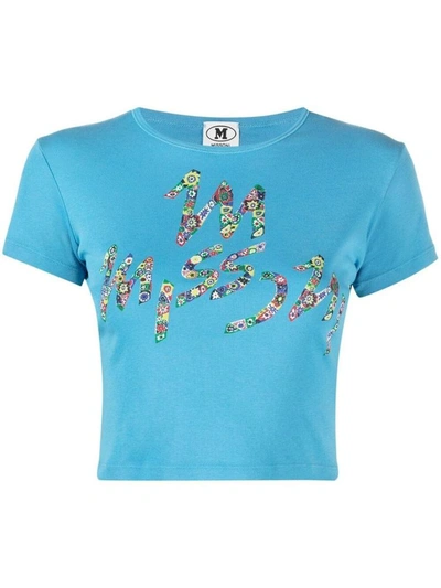 Shop M Missoni Cropped T-shirt With Logo In Multicolor