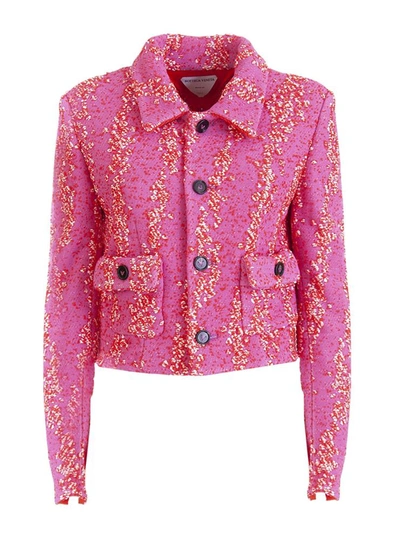 Shop Bottega Veneta Crop Jacket In Rosa