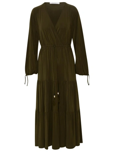 Shop Max Mara Green Finito Dress In Brown