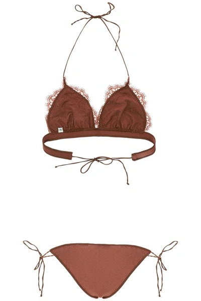 Shop Oseree Oséree Travaille' Bikini Set In Brown